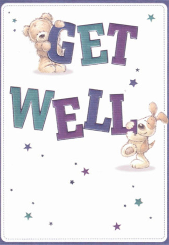 Celebrating encouragement and hope, this get well card draws the viewer into a tender narrative familiar to the caring spirit found around Old Deer Park or along Richmond riverside trails. At its heart, a friendly bear and a cheerful puppy exchange kindness-each visually textured to echo the softness of a well-worn plush or the gentle patter of paws on local footpaths. Cheerful stars, painted in shifting blues and purples, seem to dance through the air, scattering good wishes like late spring petals blown by the Thames breeze. Robust, rounded letters in captivating hues of purple and aqua confidently ground the composition, their shapes resonating with reassuring strength, much like a thoughtfully structured bouquet. The gentle shading suggests natural light-soft and welcoming. One can almost imagine the tactile comfort of the illustrated fur, a sensation that parallels the calm found in visiting a trusted Richmond florist. As with sending flowers for recovery or solace, presenting this card is a gesture full of intention-a gift of reassurance crafted with care, as the skilled team at Flower Delivery Richmond might design each arrangement for a loved one healing in Richmond.